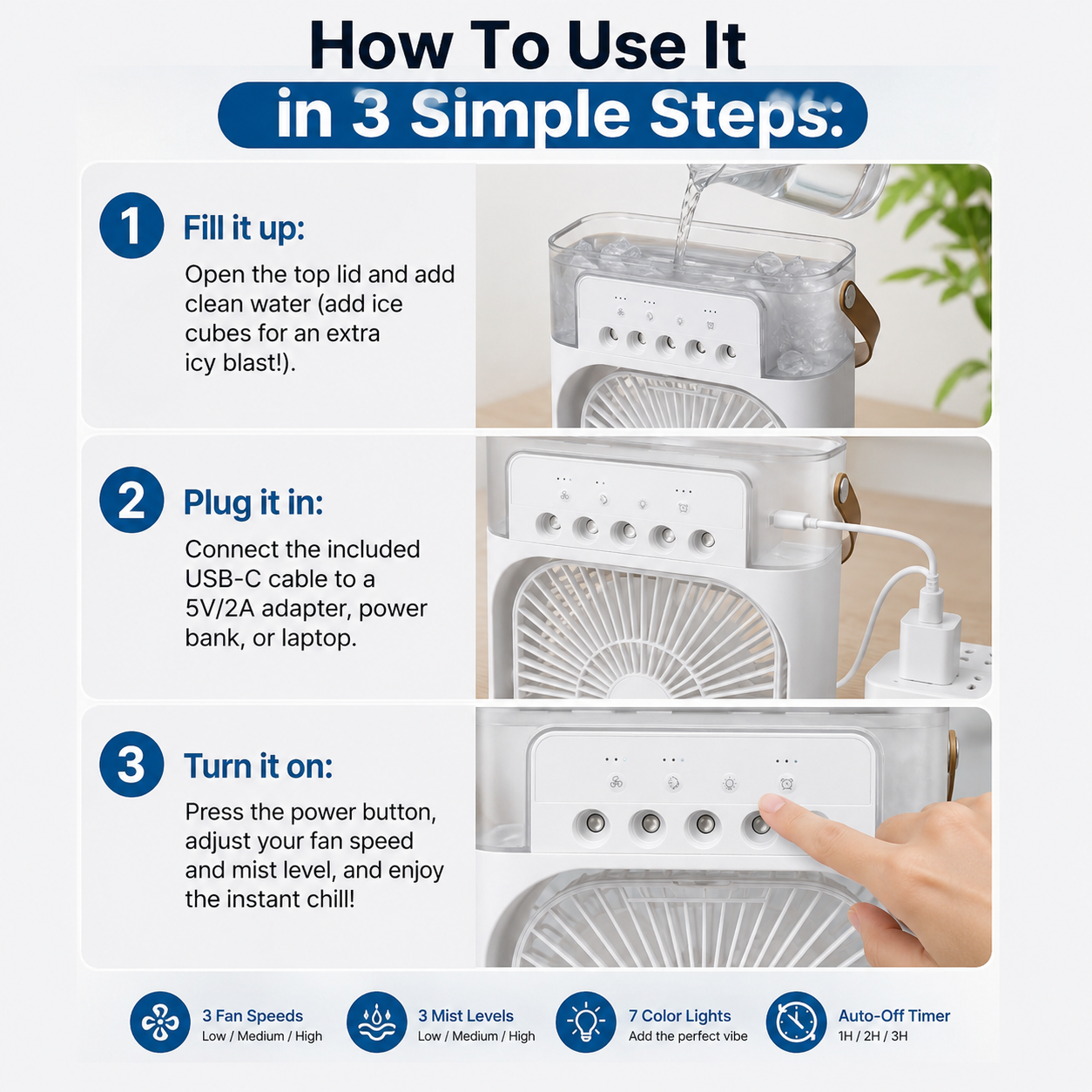 Portable Mini Air Cooler Fan