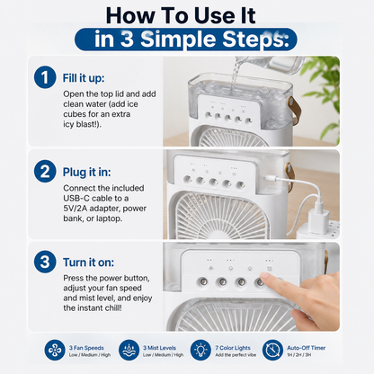 Portable Mini Air Cooler Fan